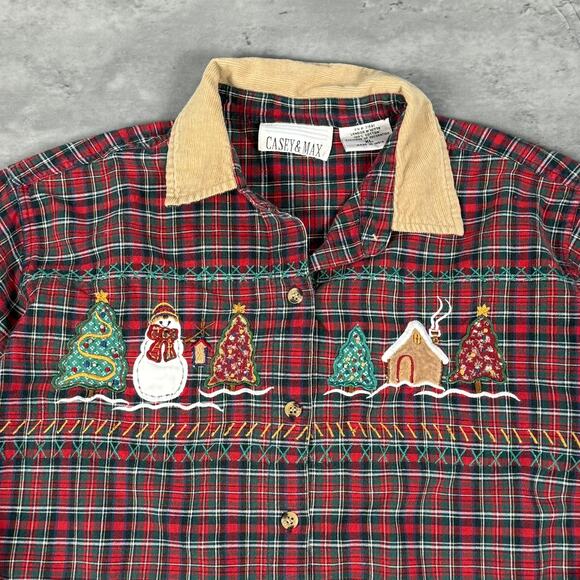 Vintage Christmas Gingerbread House Casey & Max Flannel Shirt - Picture 2 of 7